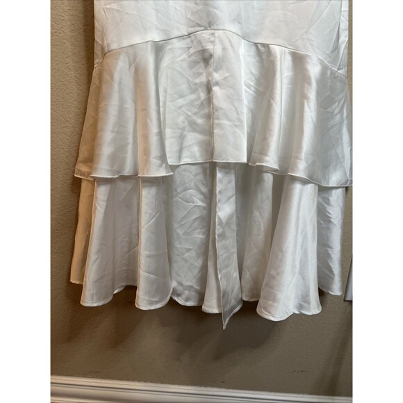 Show Me Your Mumu Reese Ruffle Midi Dress White Chiffon Size Large - Picture 6 of 10